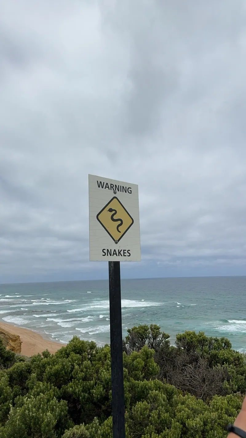 Snake warning sign on the Great Ocean Road